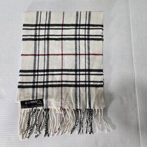 V Fraas Scarf Womens Plaid Cashmink 100% Acrylic With Fringe